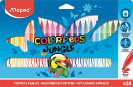 Filctoll készlet, 2,8 mm, kimosható, MAPED "Color`Peps Jungle", 24 különböző szín