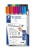 Táblamarker készlet, 2 mm, kúpos, STAEDTLER "Lumocolor® 351", 10 különböző szín